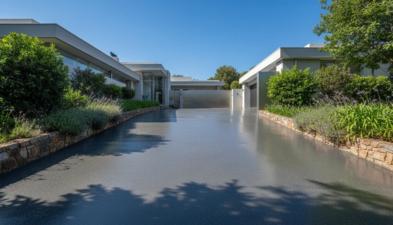 Epoxy-coated driveway surface