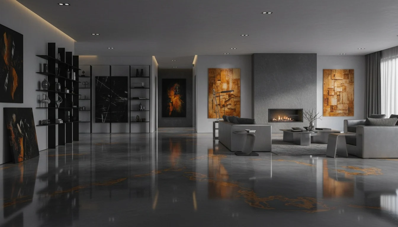 Premium glossy epoxy floor finish in a Johannesburg home